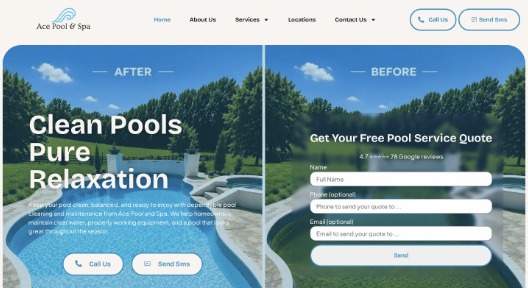 Ace Pool & Spa live website