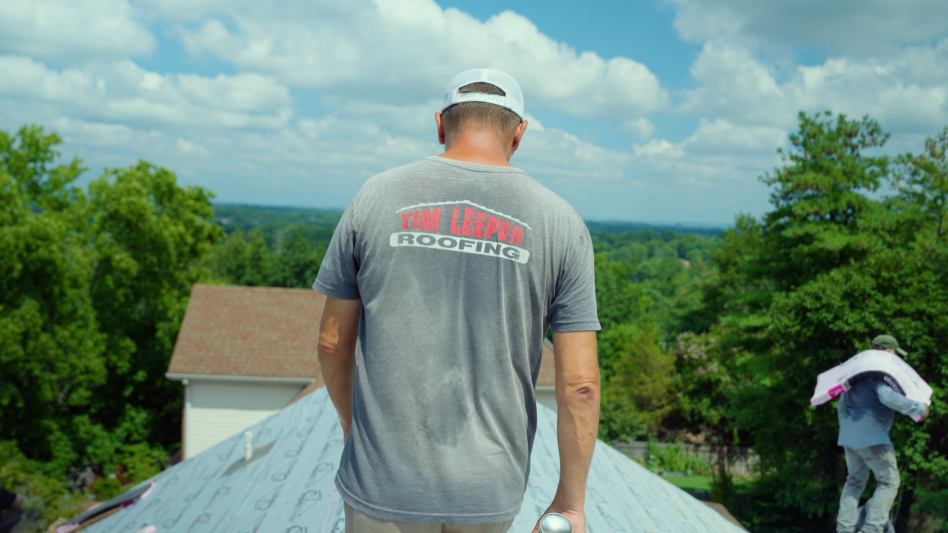 Tim Leeper Roofing branded shirt