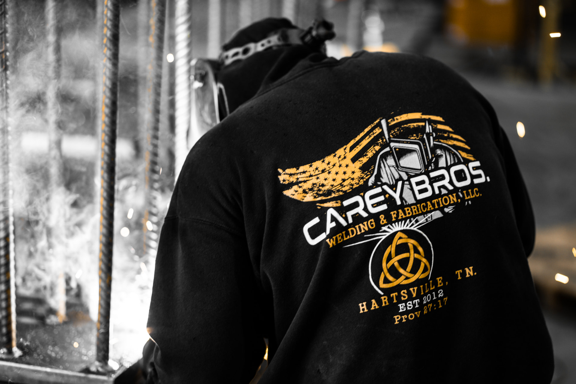 Branded apparel on a crew member